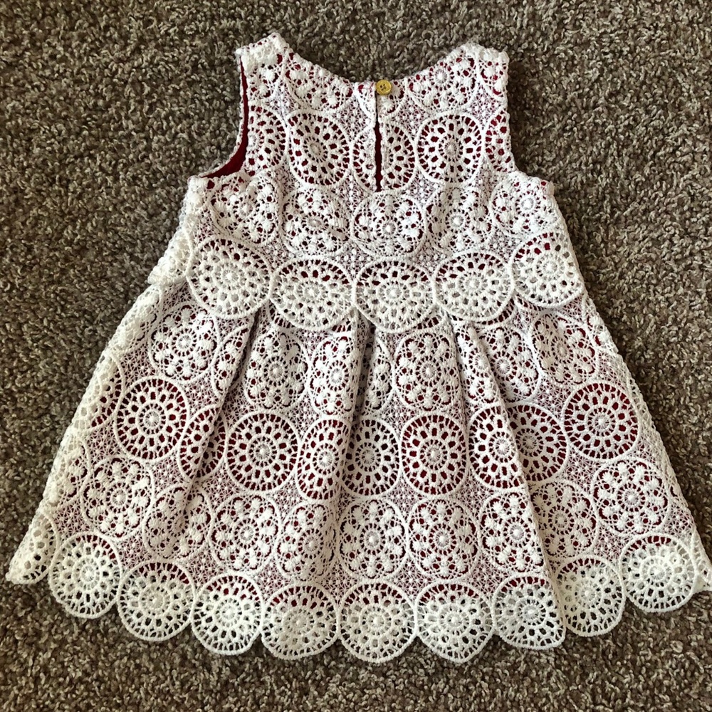 Genuine Kids by OshKosh Baby Girl Dress White Lace - Picture 2 of 7